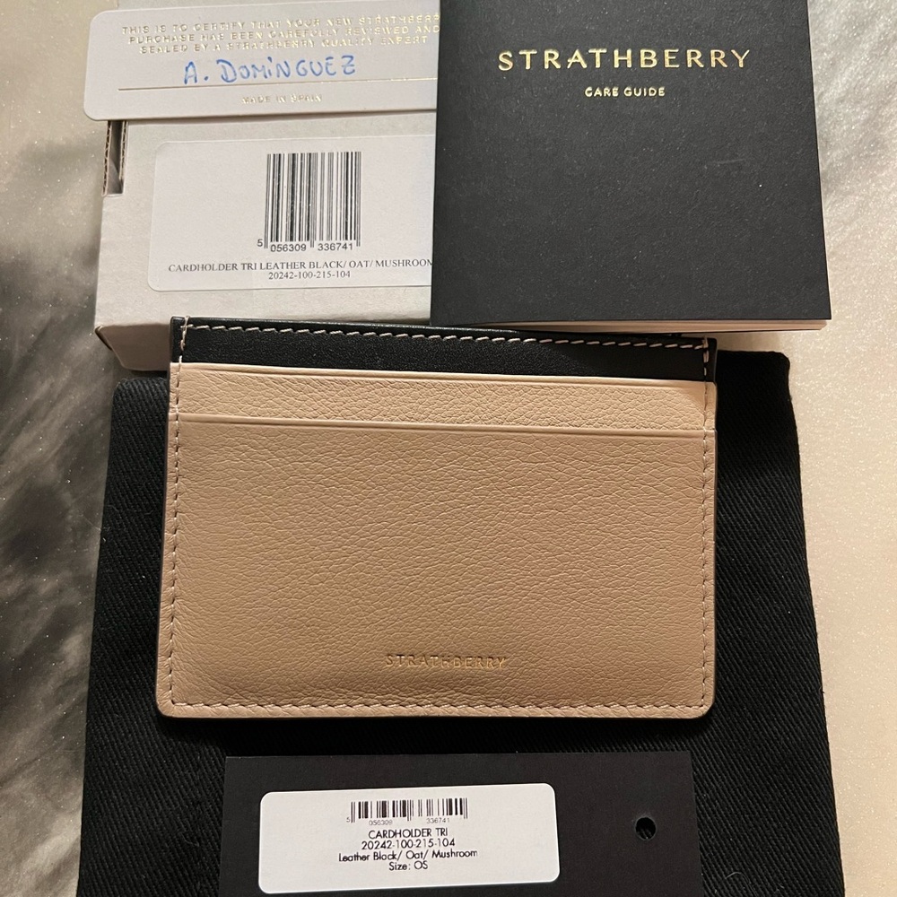 Strathberry cardholder tricolor calf smooth leather